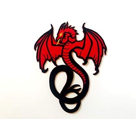 TH Red Dragon Biker Logo Patches Sew Iron on Embroidered Applique Badge Sign Patch Clothing Costume