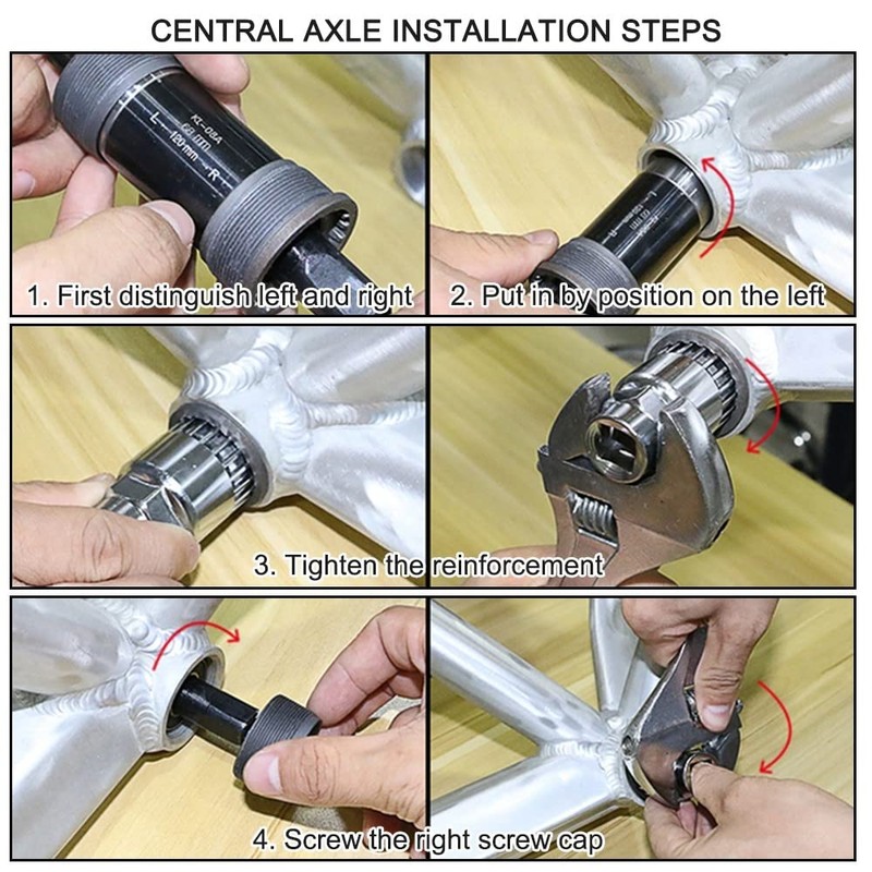 DONGKER Bottom Bracket,Bicycle Bottom Axle, 68mm Bicycle Threaded Bottom Bracket