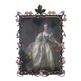 Kawaii-Story BM-XY528 Metal Photo Frame Luxury Design Retro Vintage Antique Style Flowers Decoration Photo Size 13 x 18 cm (5 x 7 Inches)