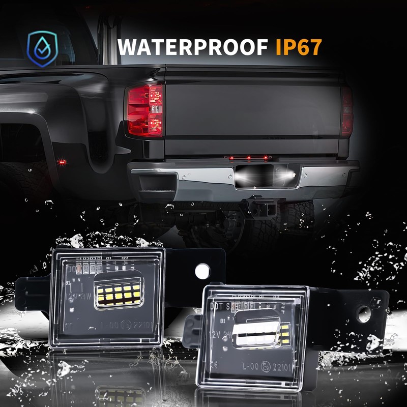 DERMOKA LED License Plate Lights For 2014-2025 Chevy Silverado GMC