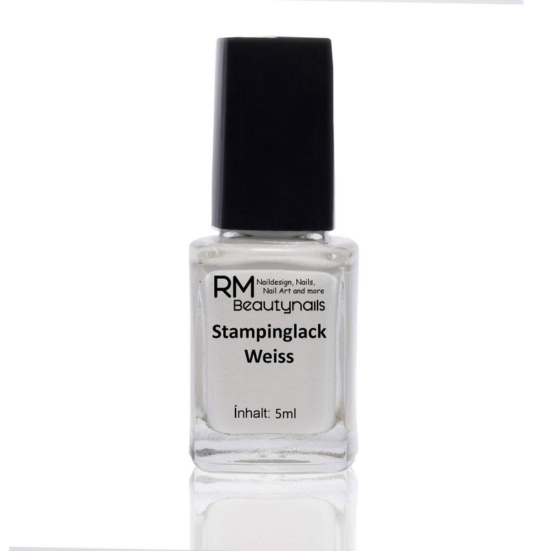3 x 5 ml stamping varnish, white, black, silver nail