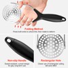 Fousenuk Stainless Steel Potato Masher, Potato Masher with Rubber Handle,