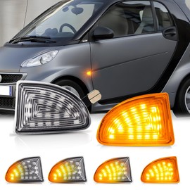 APAKA LED Dynamic Side Indicator for Mer-cedes-B-enz Smart Fortwo W451 Coupe/Cabrio 2007-2019, Side Repeater Marker, Turn Signal Light, Sequential Blinker with Canbus, Error Free, 2835 SMD LED