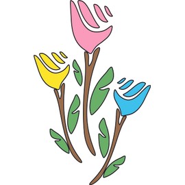 Design With Vinyl – Colourful Petal Flower Vinyl Stained Glass Film Window Decoration Static Cling, Gardening Theme Floral Stickers (10x8 inches)