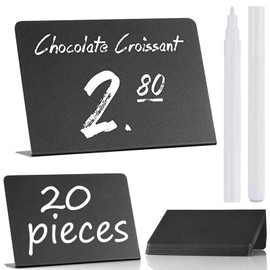 Mini Chalkboard for Labelling, Buffet Signs, Mini Chalkboard, Price Tags Stand, 10 x 7.5 cm, Chalkboard Small with 2 Pens for Wedding Table Stand