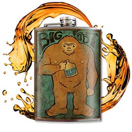 Big Foot Drunk Creature Camping Flask - 8oz Stainless Steel Flask - comes in a GIFT BOX - by Trixie & Milo