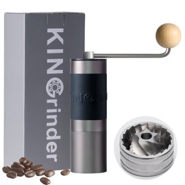 【Famous KOL Recommended】KINGrinder K0 Iron Grey Manual Hand Coffee Grinder with Straight handle for French Press, Drip with Assembly Consistency Stainless Steel Conical Burr Mill, 25g Capacity