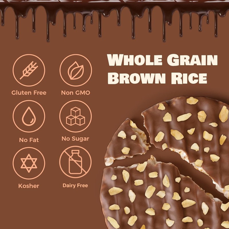 LIEBERS Thin Chocolate Rice Cakes, Kosher Certified Dairy and Dairy