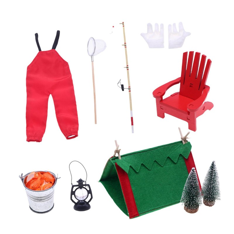Perfeclan Accessories Doll Fishing Tackle for Elf Dolls DIY Christmas