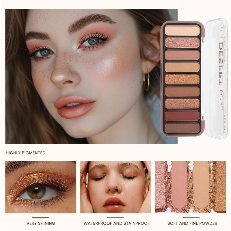 Paleta de sombras de ojos mate de 9 colores larga