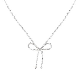 CORIXTAL Pearl Bow Necklace Black and White Bow Jewelry Trendy Pearl Chain Choker Cute Necklaces for Women Wedding Birthday Prom Party Bar