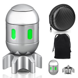 Dilabnda Cool Fidget Spinner Toy, Atomic Bomb Alloy Fidget Cube Fidget Toy for Boy Men, Grow in The Dark Sensory Spinning Anti Anxiety EDC Desk Focus Toys (Sliver)