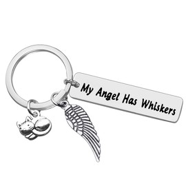 Pet Memorial Gift Sympathy Gift for Cat Lovers In Memory of Cat Keyring Cat Remembrance Gifts Loss of Cat Gift Keychain Pet Sympathy Gift for Family Friends Cat Memorial Keyring
