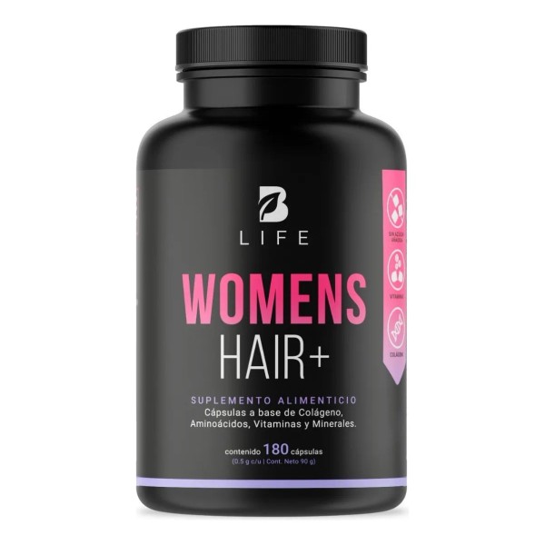 Vitaminas Cabello Mujer De 180 Cápsulas Con Colágeno B Life