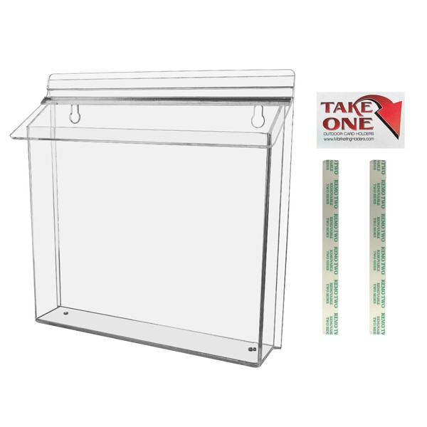4 Pack Outdoor Brochure Holder Box Clear Acrylic with Lid