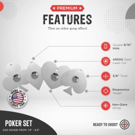 Dragon Targets Poker Set 3/8" AR500 Steel Shooting Targets