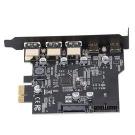 PCIe to USB 3.2 Gen 1 Card, 5Gbps 5 Port Expansion Card, 2 X USB Type C 3 X USB Type A 19pin Interface, 5 Port PCI Express Expansion Card for, Linux, OS X