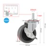 Caster Wheels, 3" Locking Swivel Threaded Stem Casters Set with