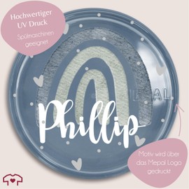 Lunchpot Kinder Müslibecher to go Joghurtbecher für Mepal Ellipse - Einschulung Geschenk Regenbogen mit Name Geschenk Schulkind Rainbow Geschenke Kitastart Regenbögen I Schuleintritt I Schulbeginn