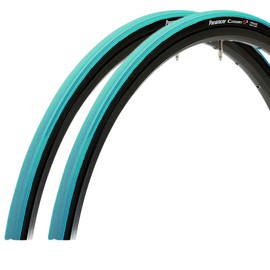 Panaracer Clincher Tire Set of 2 [700 x 23C] Category S2 F723-CATS-G2 Green/Black Side (For Road Bike, Cross Bike, Commuting, City Riding, Touring, Long Ride)