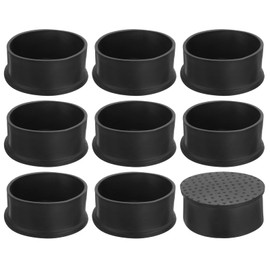 QUARKZMAN 9 Pieces Chair Leg Caps, 80mm (3-1/7") PVC Chair Leg Tips, Non-Slip Floor Protectors for Chair Legs, Round Table Covers, Furniture End Caps, Black