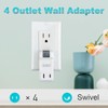 SYCON 4 Outlet Wall Adapter, 2-Prong Swivel Ungrounded Indoor AC