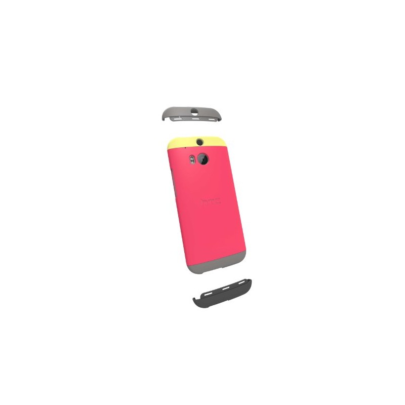 HTC Double Dip - Carcasa One (M8), Color Amarillo, Rosa