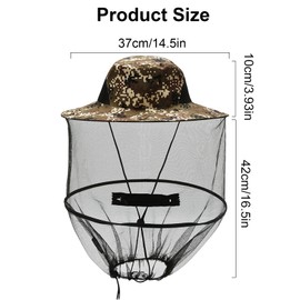 Mosquito Head Net Hat, Mosquito Net Hat Beekeeper Hat Head Hat Face Protection Outdoor Fishing Equipment Foldable for Outdoor Fishing Hiking Gardening (Red Camouflage)