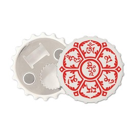 OM MANI Padme HUM Magnetic Bottle Cap Opener Fridge Magnet Buddhism Mantra