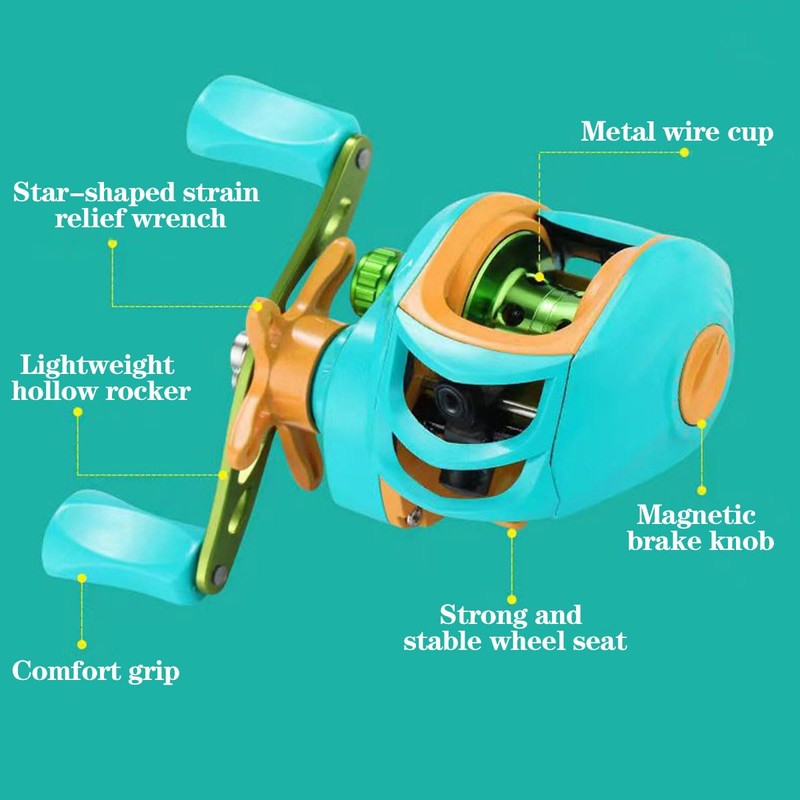 AIMALL Baitcasting Fishing Reel Water Drop Wheel with Magnetic Brake