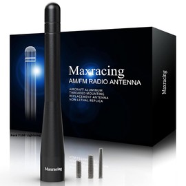 MAXRACING Short Truck Antenna Compatible with 2022-2026 Ford F150 Lightning/Carwash Safe/Aluminum Replacement Antenna