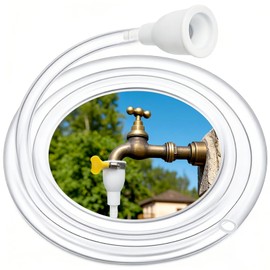 Faucet Hose Adapter for Sink, 10 FT Transparent PVC Extra Long Hose and Faucet Connector with Hose Clamp, for Sink, Garden, Bucket, Pet Bathing