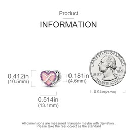 CYMYSS Charms Pendant 925 Sterling Silver Bead Charms for Women Charm Stopper Safety Chain Bracelet for European Bracelets and Necklaces, Sterling Silver, No Gemstone