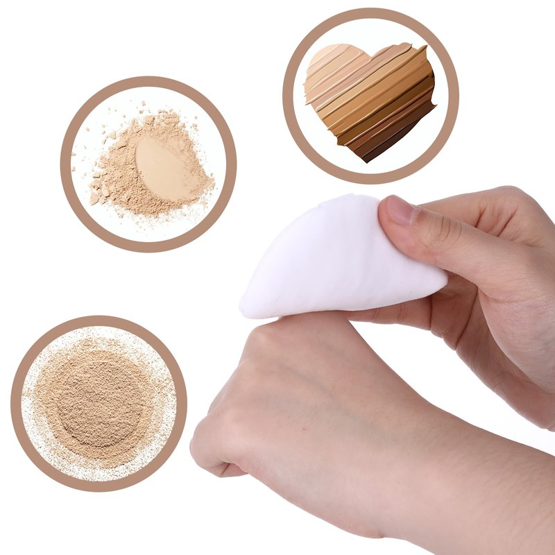 Pack of 6 8 cm Round Powder Puffs, Large Velour