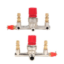 Double Outlet Tube Air Compressor Switch Base Regulator Valve Zinc Alloy Air Compressor Switch Fit Part