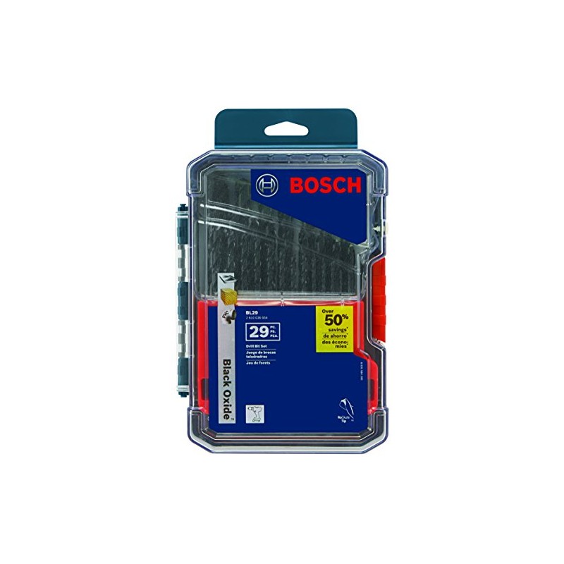 BOSCH BL29 29-Piece Assorted Set Three-Flat Shank Black Oxide Drill