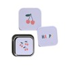 LÄSSIG Children's Snack Box Set of 3 Stainless Steel Happy