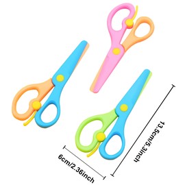 3Pcs Children Safety Scissors Set,Preschool Training Scissors Art Craft Child-Safe Scissor,Kids Plastic Playdough Scissors Childrens Toddler Handmade Art Craft Scissors for DIY Crafts,Scrapbooking