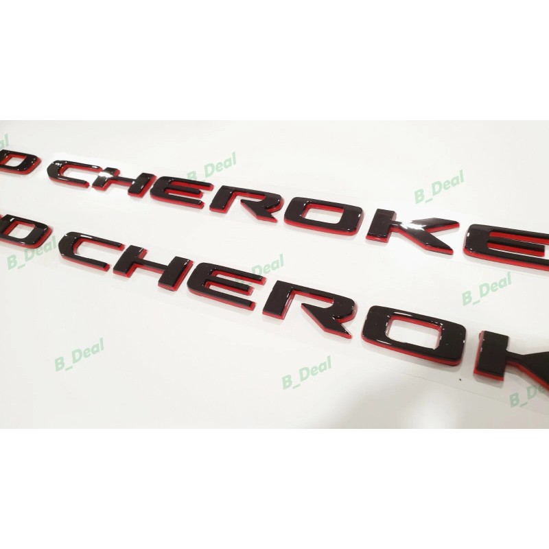 Grand Cherokee 2PCS Door Gloss Black Red Emblems Fit For