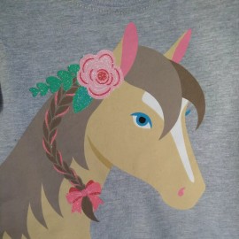 John Deere NEW John Deere Gray Glitter Horse Toddler T-Shirt Sizes 3T