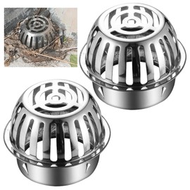 Pack of 2 Stainless Steel Gutter Protectors, Robust and Easy to Use, Gutter Leaf Protection, Prevent Pipe Blockages, Gutter Screen, for Outdoor, Roof and Other Groundwater Requirements (1)