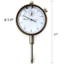 Nortools Dial Indicator 0-1" AGD SPEC 0.001" with Graduation Travel Lug Back, 2" Dial Dia Measuring Tool