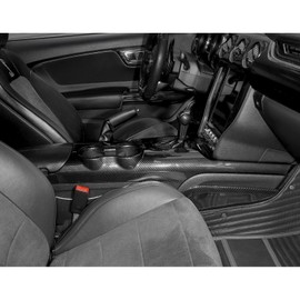 JeCar for Mustang Center Console Carbon Fiber Interior Gear Shift Panel Cover Trim Accessories Compatible with Ford Mustang 2015-2023