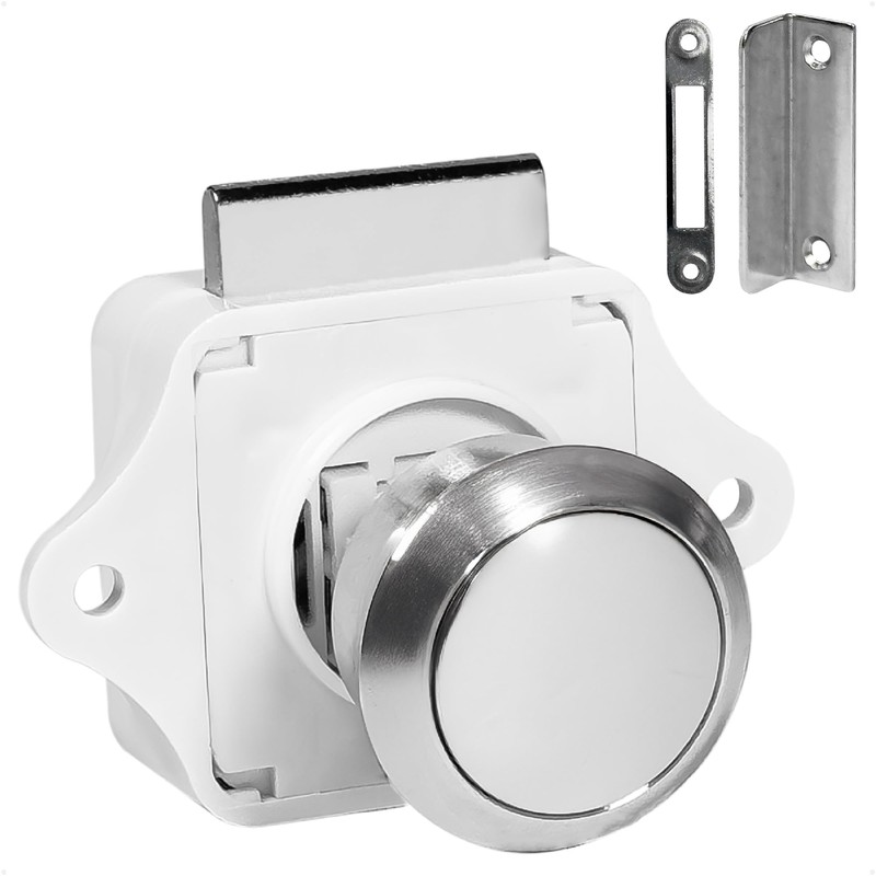 Five Oceans Polished Stainless Steel Keyless Push Button Latch, Marine