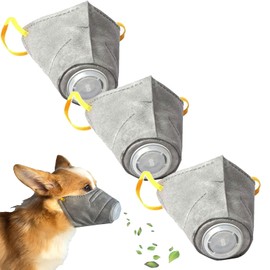 Dog Mask, Reusable Breathable Dog Air Filter Mask, Adjustable Dog Gas Face Mask, Dog Smoke Mask Dog Respirator Mask, Muzzle for Large Dog and Small Dog (3pcs, Medium)