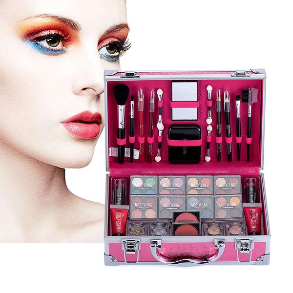 32 Items Makeup Set, Cosmetics Make-Up Cassette, Cosmetic Eyeshadow Palette, with Concealer, Face Powder, Blush, Lipstick, Eyebrow Powder and Eyeliner