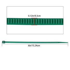 ZZRANYE 6 inch 3mm Dark Green Nylon Garden Cable Zip Ties Self Locking Cable Ties Twist Ties, Multi-Purpose Cable Tie (200 Pcs) Decoration Tie Wraps for Christmas Tree