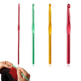 4 Pcs Crochet Hooks Needles Aluminium Crochet Needles Bearded Needles Bright of Crochet Handmade Smooth Pins Handcrafts for Girls Students Housewife(2mm 4mm 6mm 8mm)