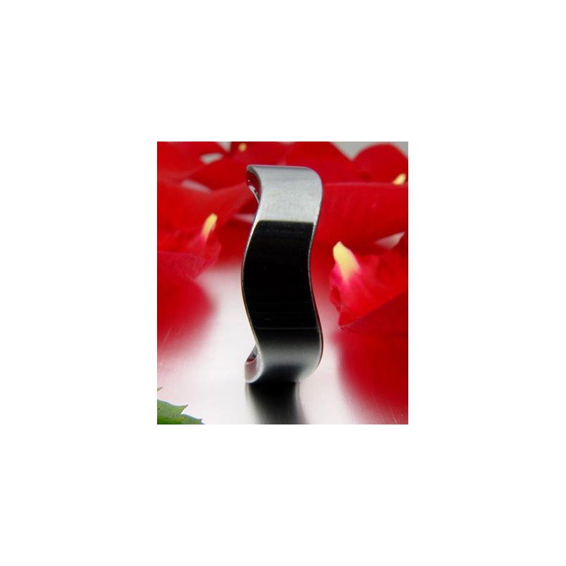 Genuine Hematite Wavy Grey Dark Grey Smooth Hematite Ring Stone