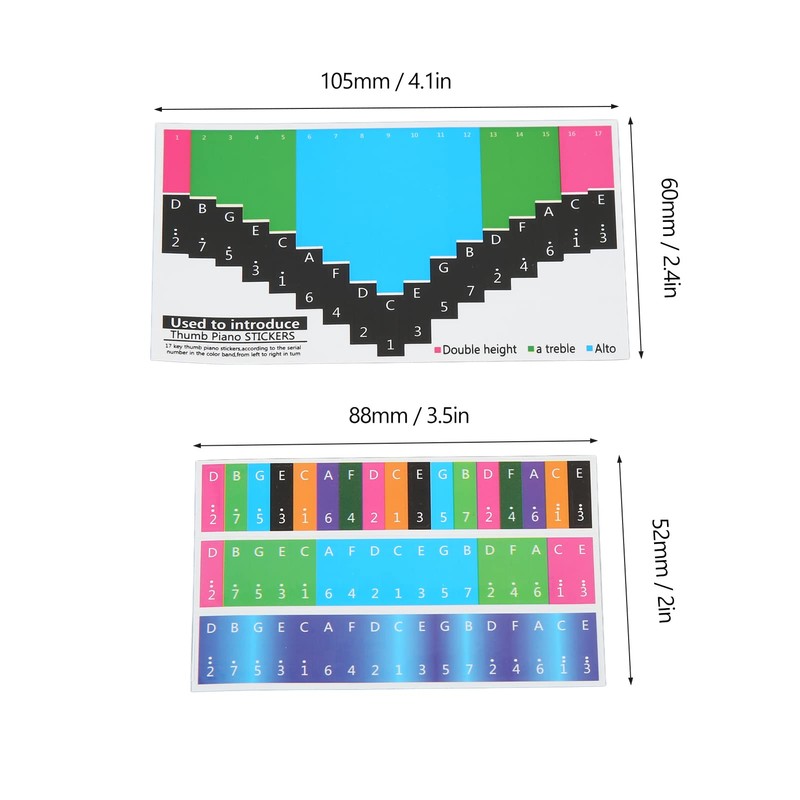 BALITY Kalimba Stickers, High Adhesion, Easy Clean Thumb Piano Stickers,